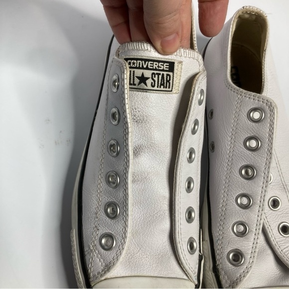 Converse white leather sneakers unisex sizing - Picture 6 of 7